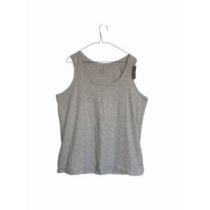 NWT Pure Jill Womens XL Light Grey Pima Cotton Tank Top Basic Essential